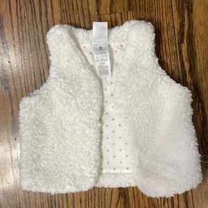 White cotton fur vest